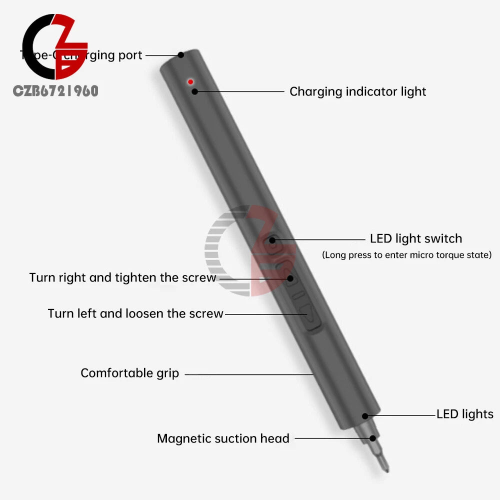 28 IN 1 Precision Electric Screwdriver Set Magnetic Cordless Screwdriver Tool