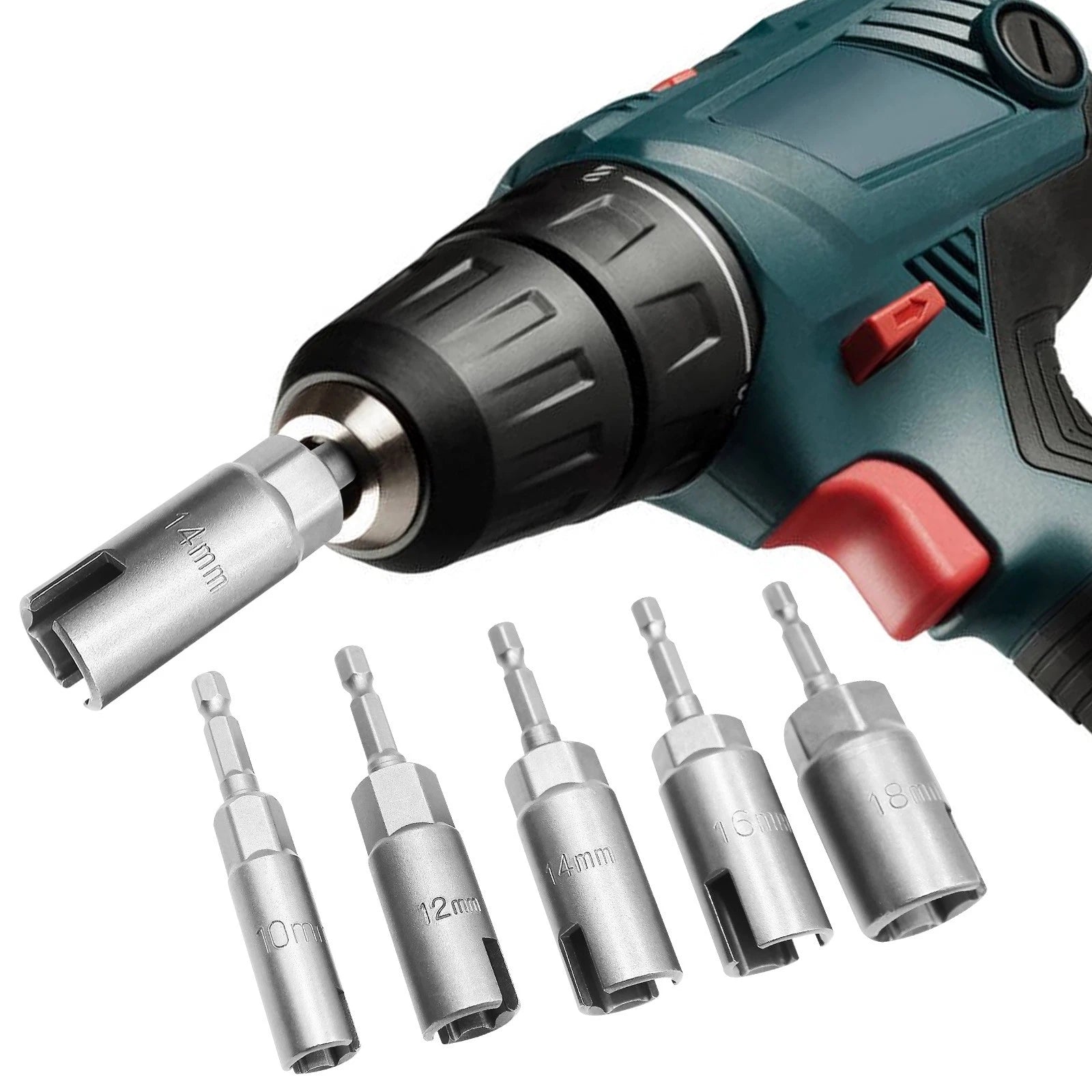 Power Wing Nut Driver Set 1/4" Hex Shank Socket Wrench Extension Screws Eye Tool