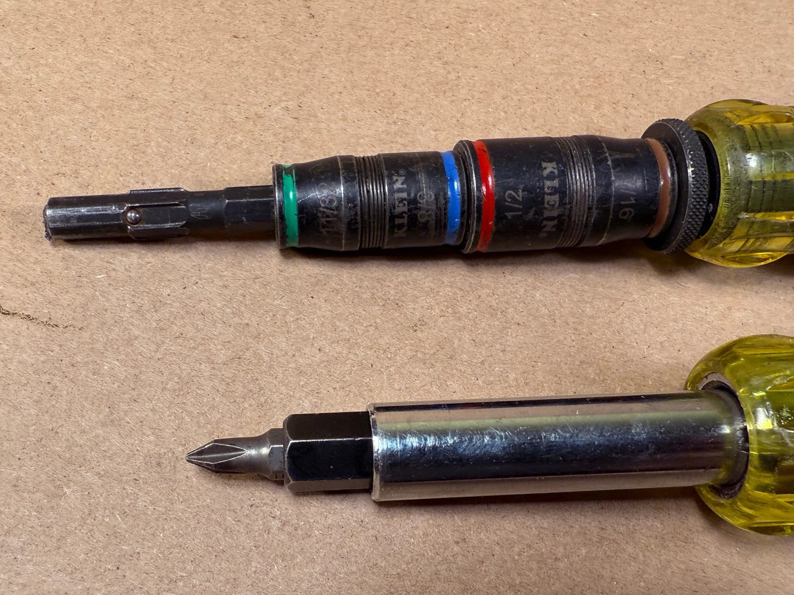 Used Klein Tools Multi Bit Screwdriver Nut Driver + Partial Flip Socket Set