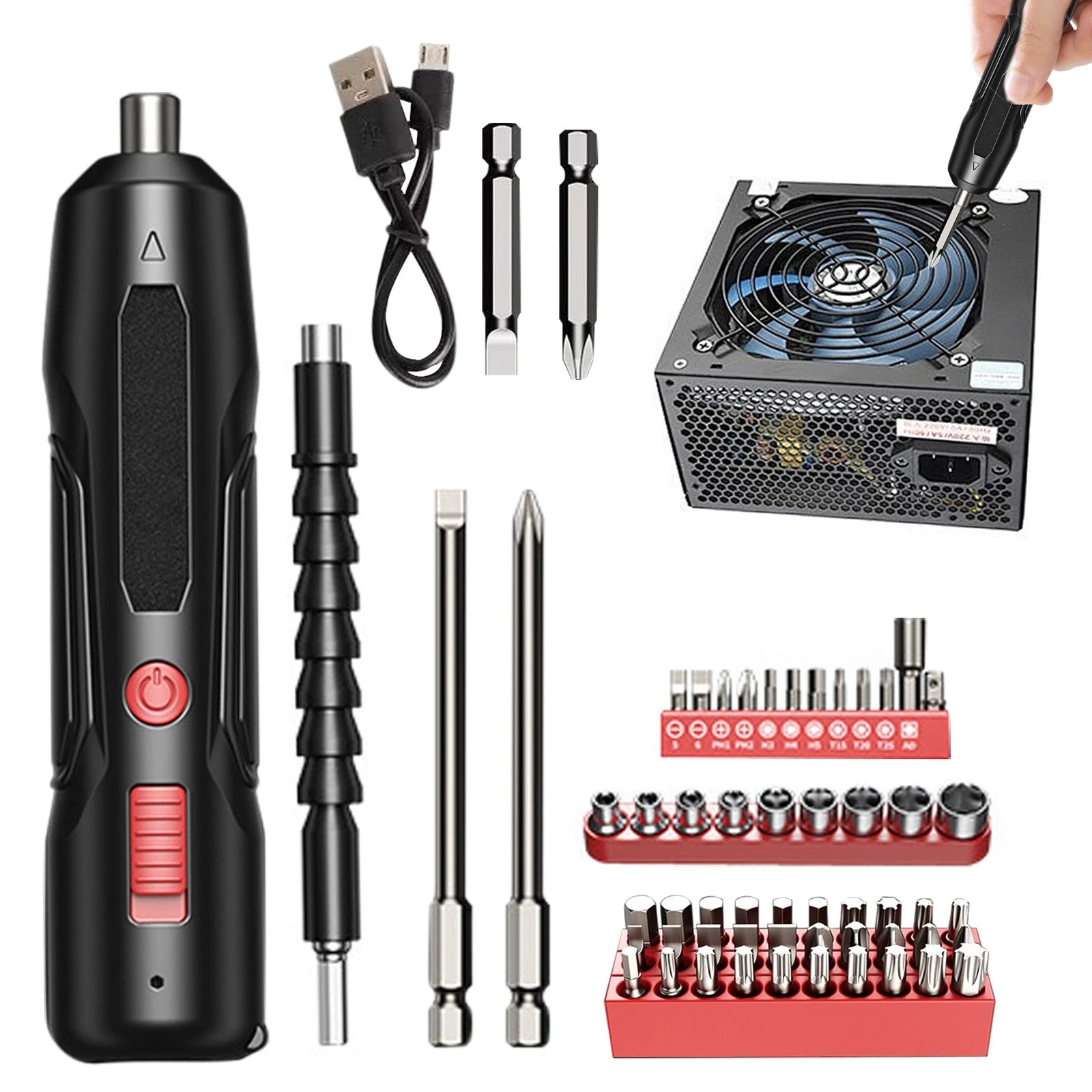 Cordless Screwdriver Set, Electric Screwdriver Battery Electric Combi Screwdrive