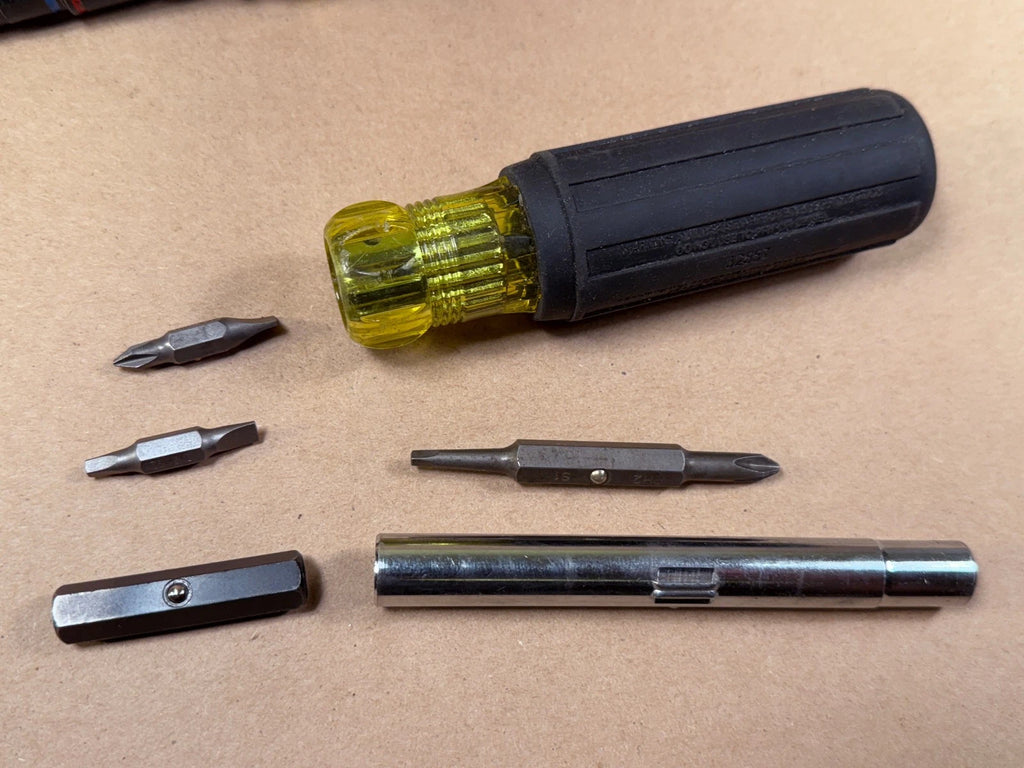 Used Klein Tools Multi Bit Screwdriver Nut Driver + Partial Flip Socket Set