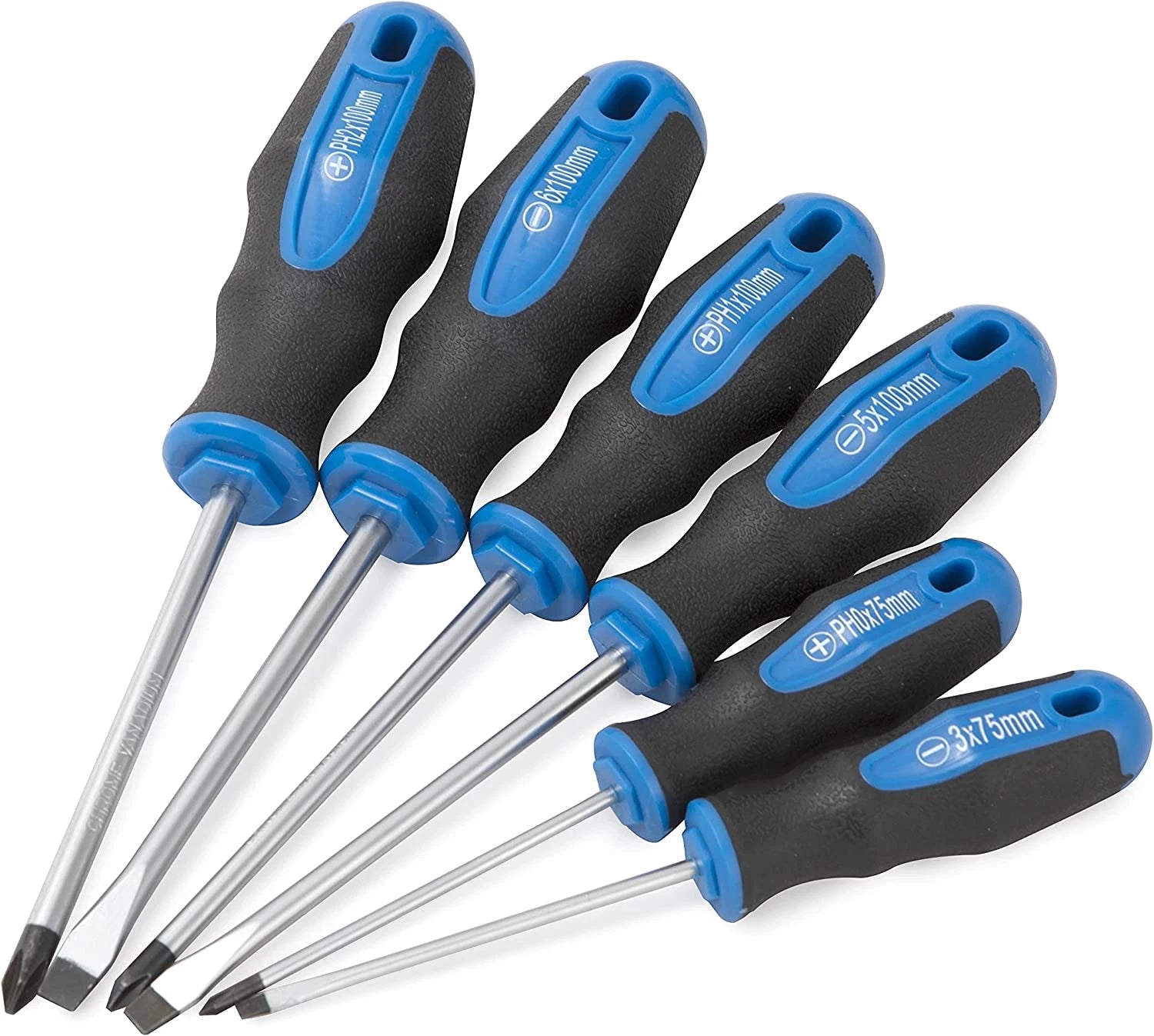 6PCS Magnetic Tip Screwdriver Set, 3 Phillips and 3 Flat, Professional Cushion G