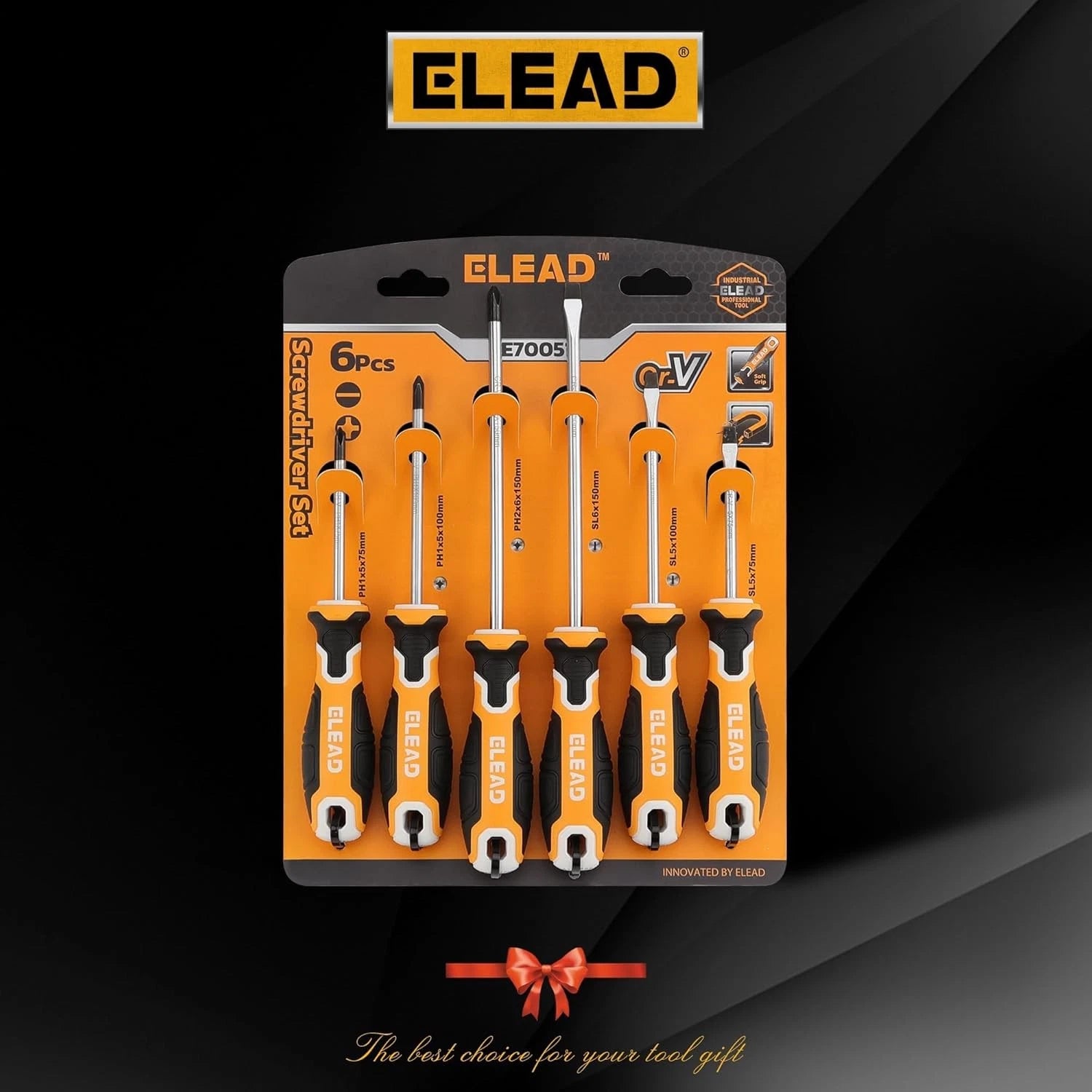 6-Piece Magnetic Screwdrivers Set, 3 Phillips and 3 Slotted Tips Professional