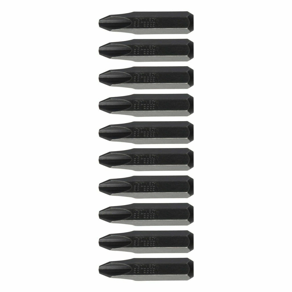 VESSEL 8mm HEX SHANK IMPACT DRIVER BIT 10PCS SET (PH3x36mm) C51-3-36E