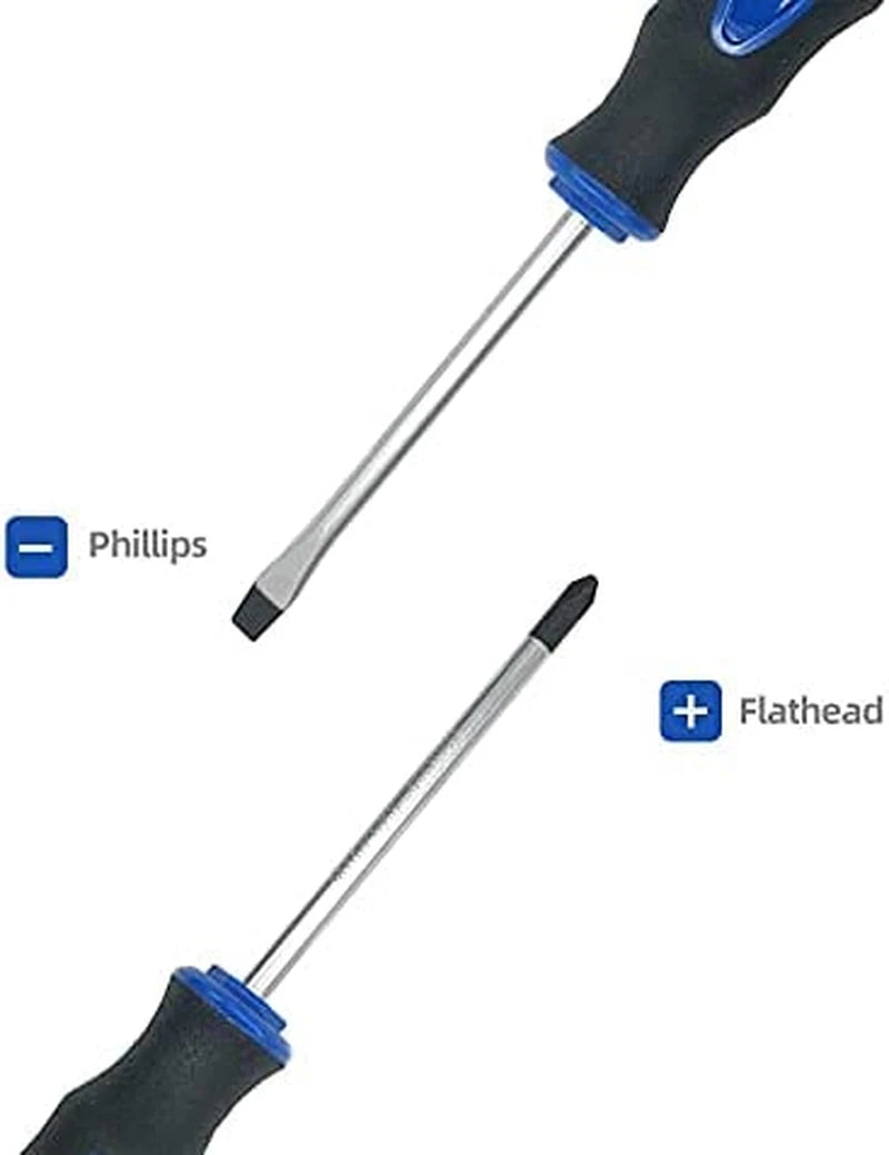 6PCS Magnetic Tip Screwdriver Set, 3 Phillips and 3 Flat, Professional Cushion G