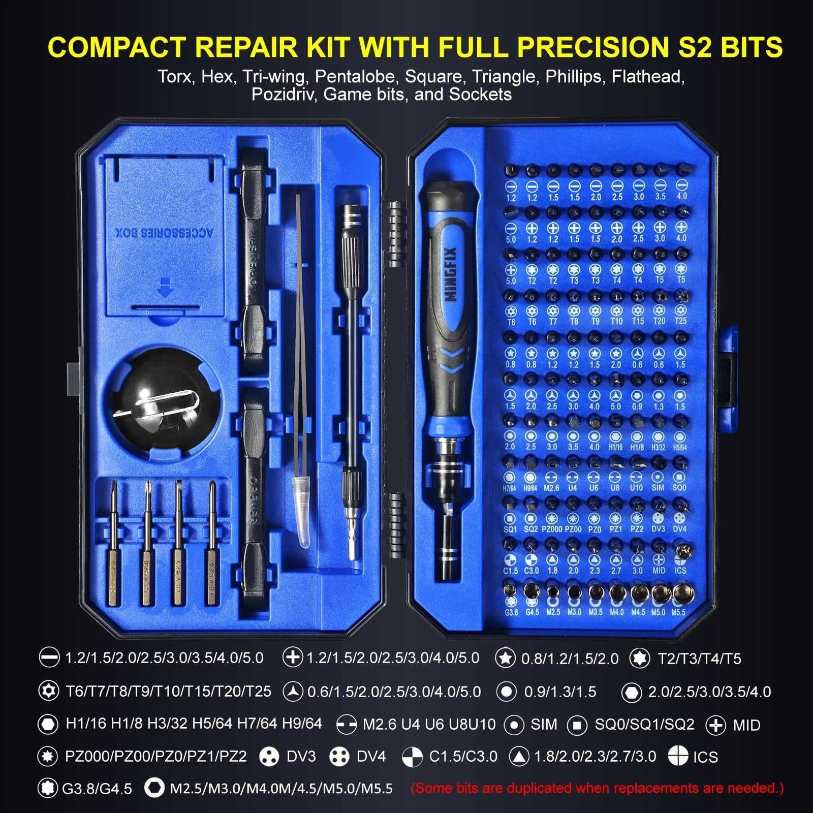 Precision Screwdriver Set with 103 Multi Bits, 115 in 1 Small Magnetic Repair...