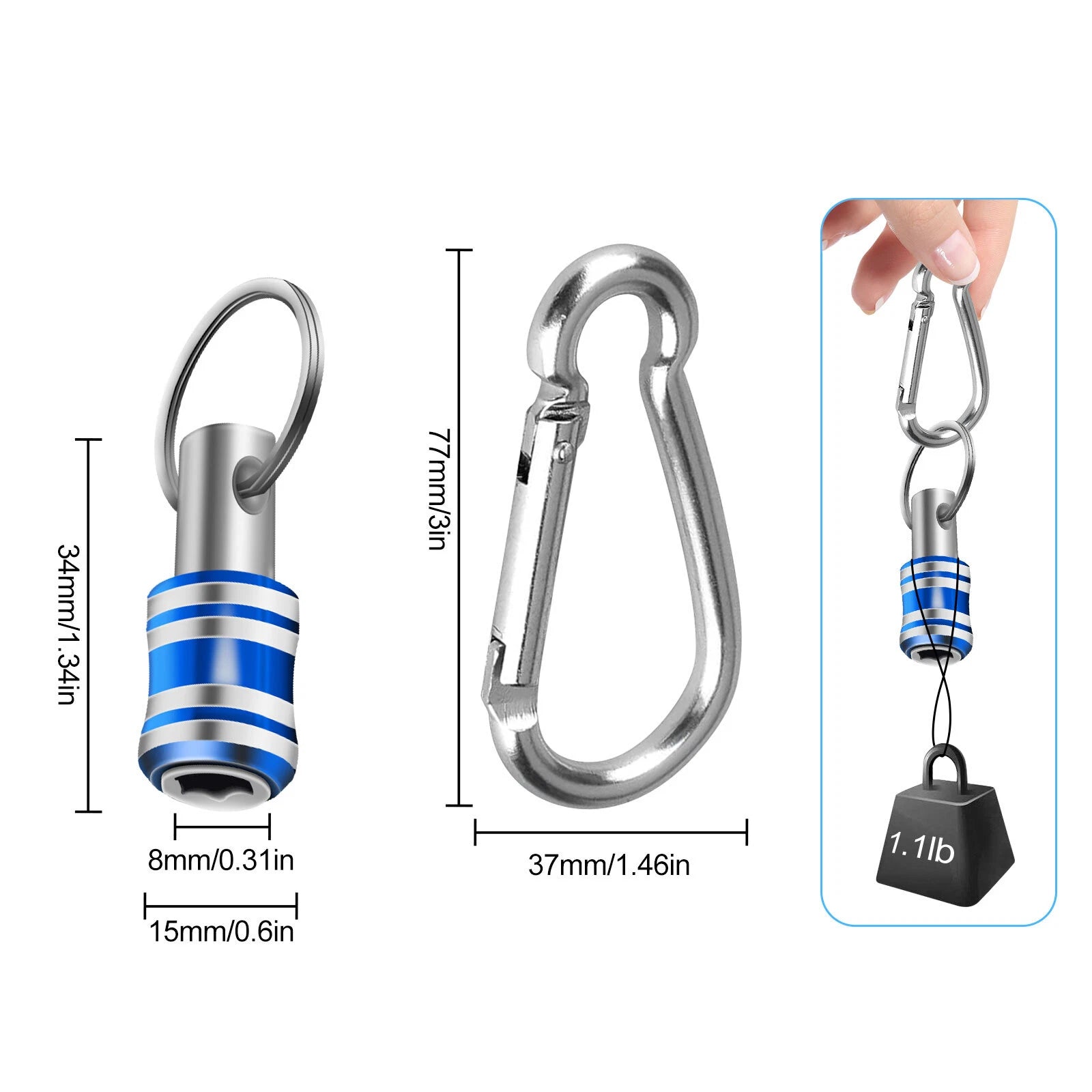 10/5x 1/4" Hex Shank Quick Release Keychain Screwdriver Drill Bit Holder Bit Set