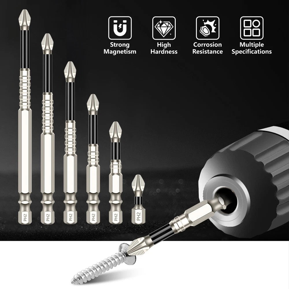 6x High Magnetic Screwdriver Drill Bit Set Durability Screwdriver Drill Bit Set