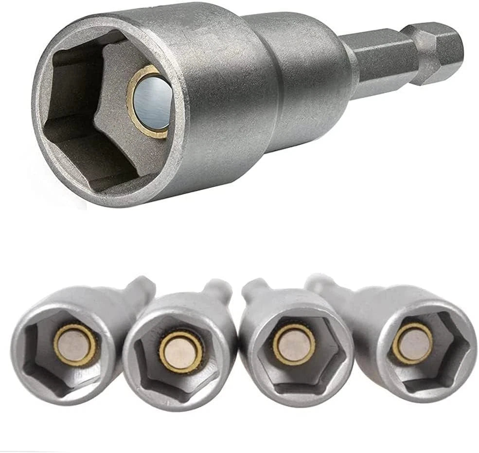 10pcs Power Nut Driver Set 1/4” Hex Shank Magnetic Quick Change Socket Nut Im...