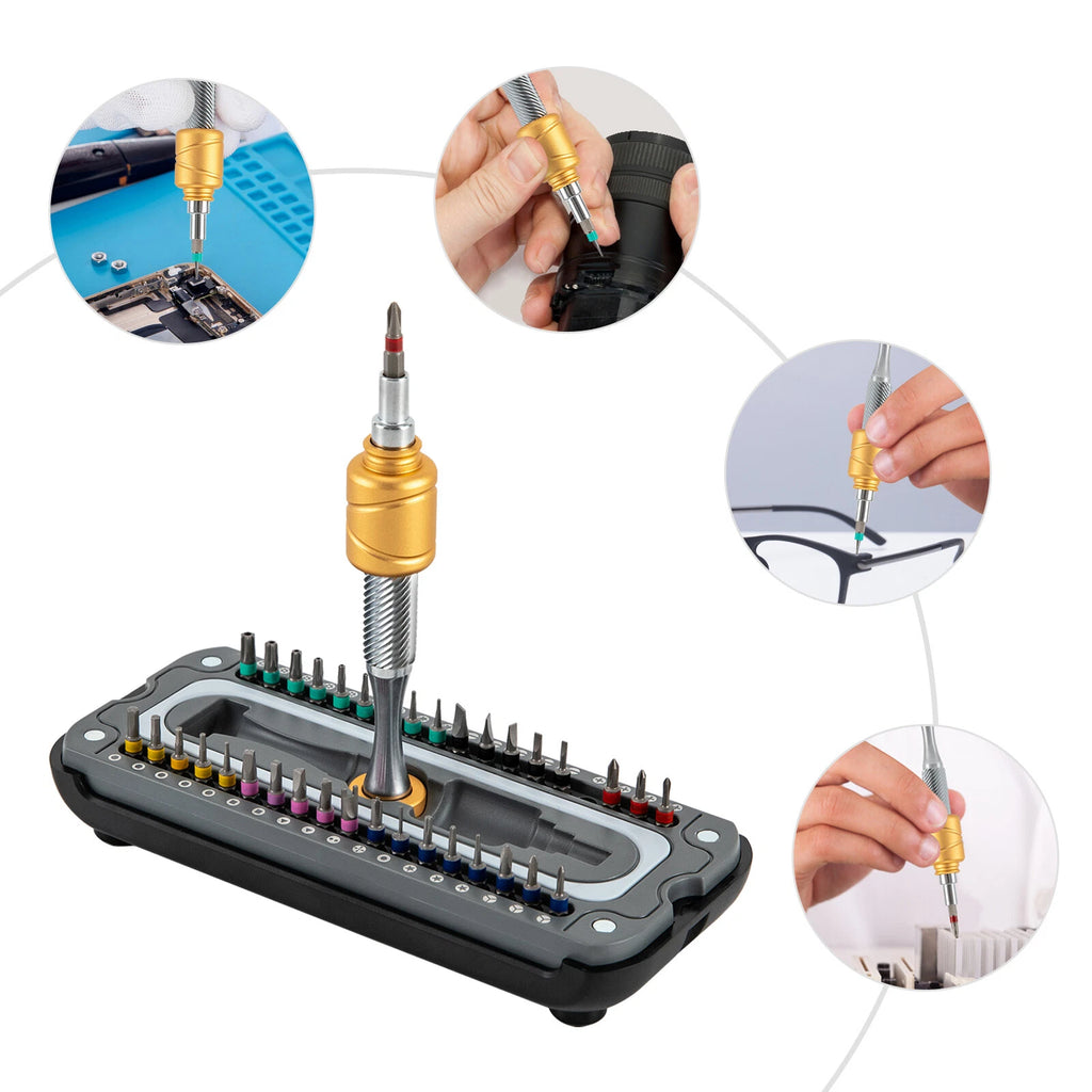 37PCS Precision Screwdriver Kit w/ Magnetic Driver Handle for Electronics Repair