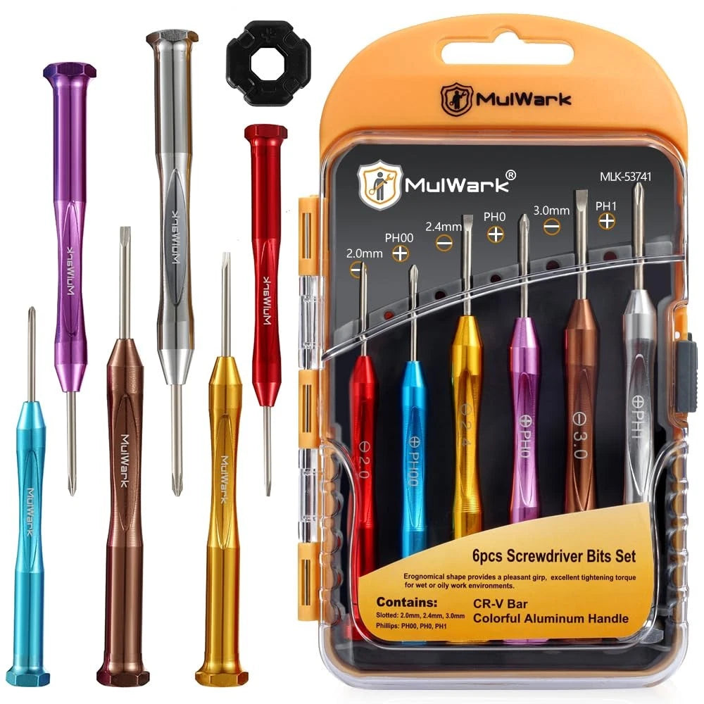 Small Screwdriver Set, 6pcs Magnetic Mini Screwdriver Set, Micro Precision Fl...