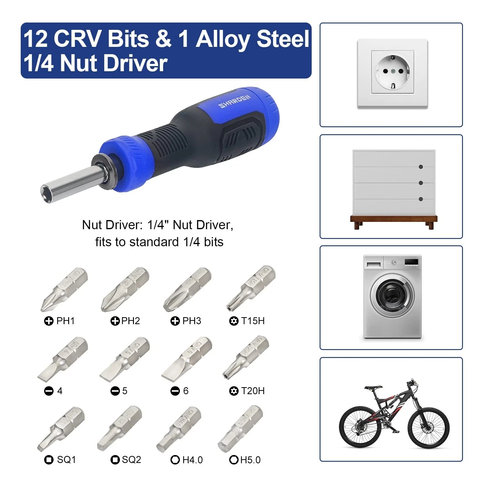Multibit Screwdriver 13-in-1 Screw Driver Set Adjustable Extension Screwdrive...