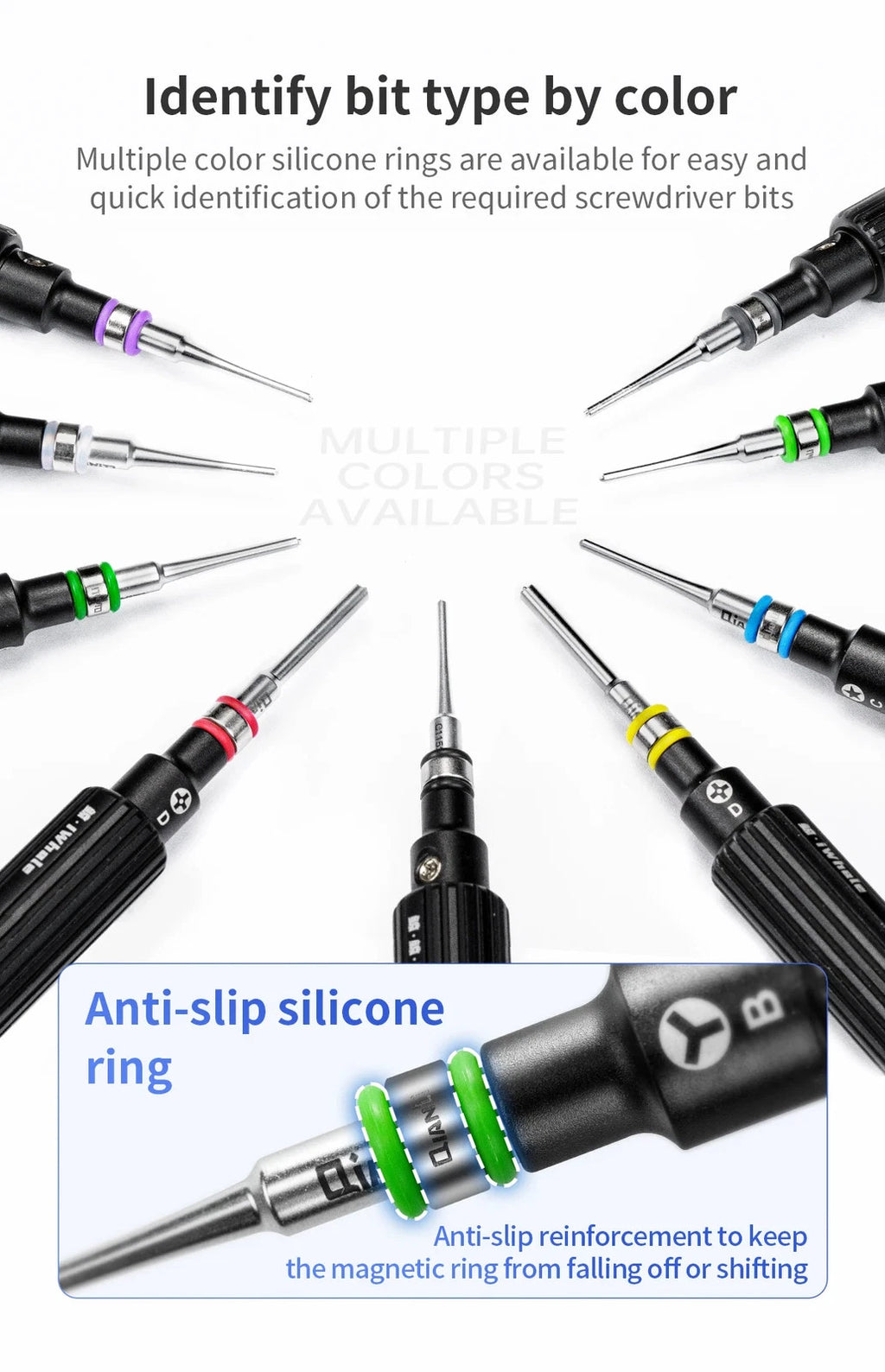 Screwdriver Head With Magnetic Anti-Slip Silicone Ring Mobile Phone Repair