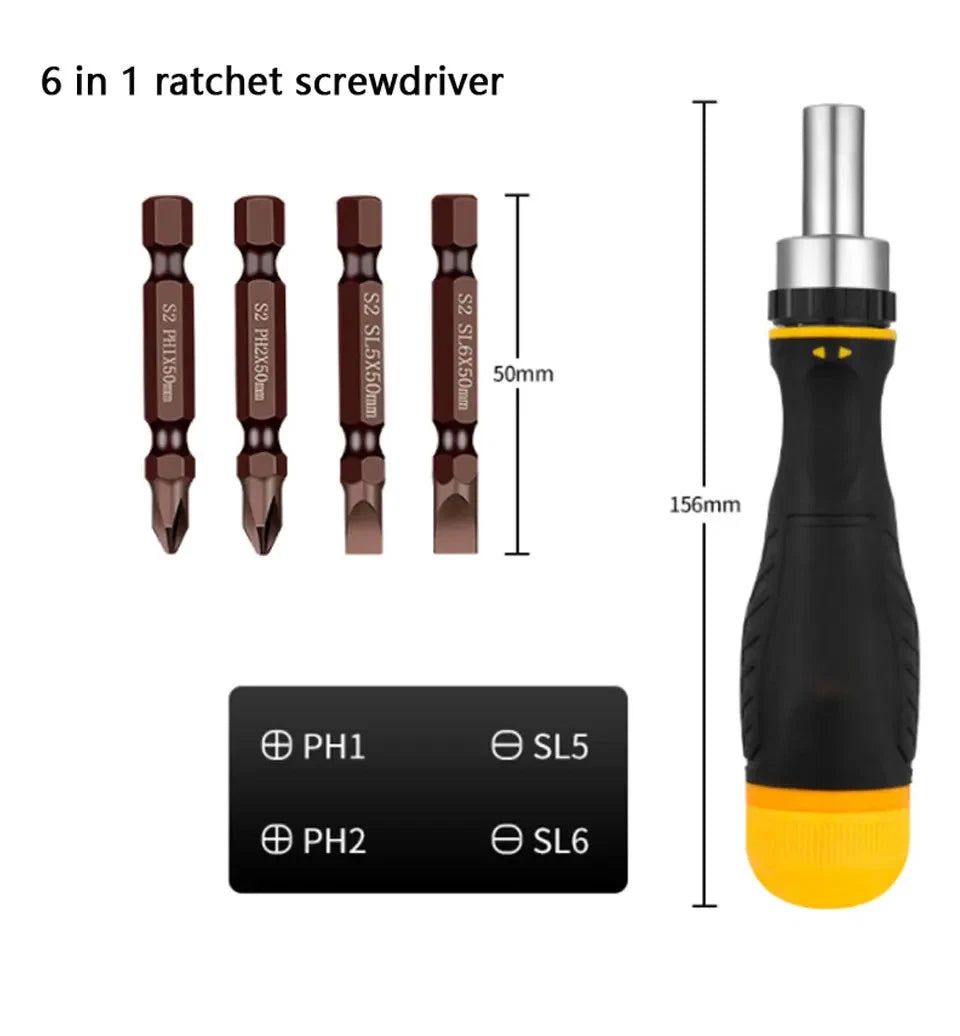 19-in-1 Ratchet Dual-purpose Screwdriver Set Cross Slotted Double-head Manual