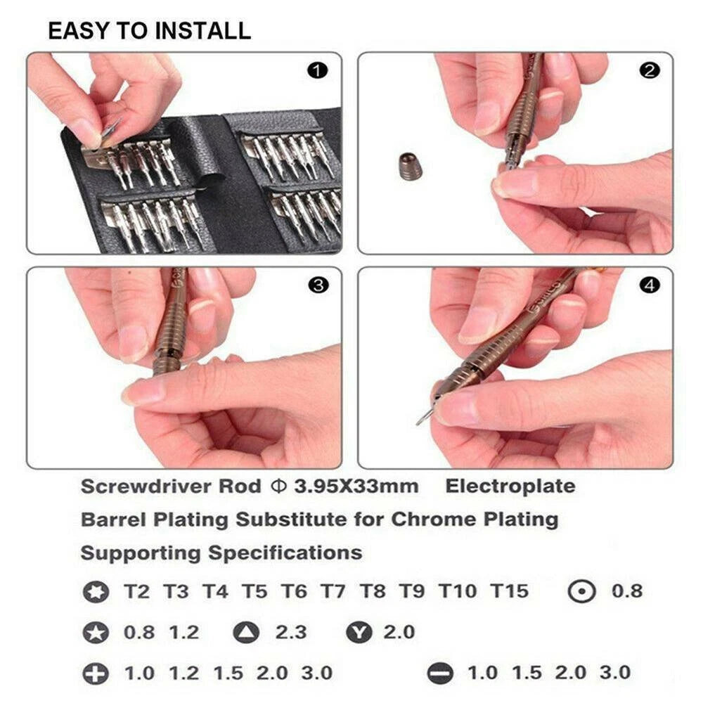 25 in 1 Precision Torx Screwdriver Set Cell Phone Repair Tools For iPhone Laptop