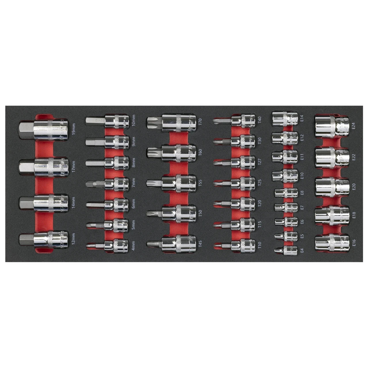 Sealey TBT61 Socket Bit Set with Tool Tray 37pc