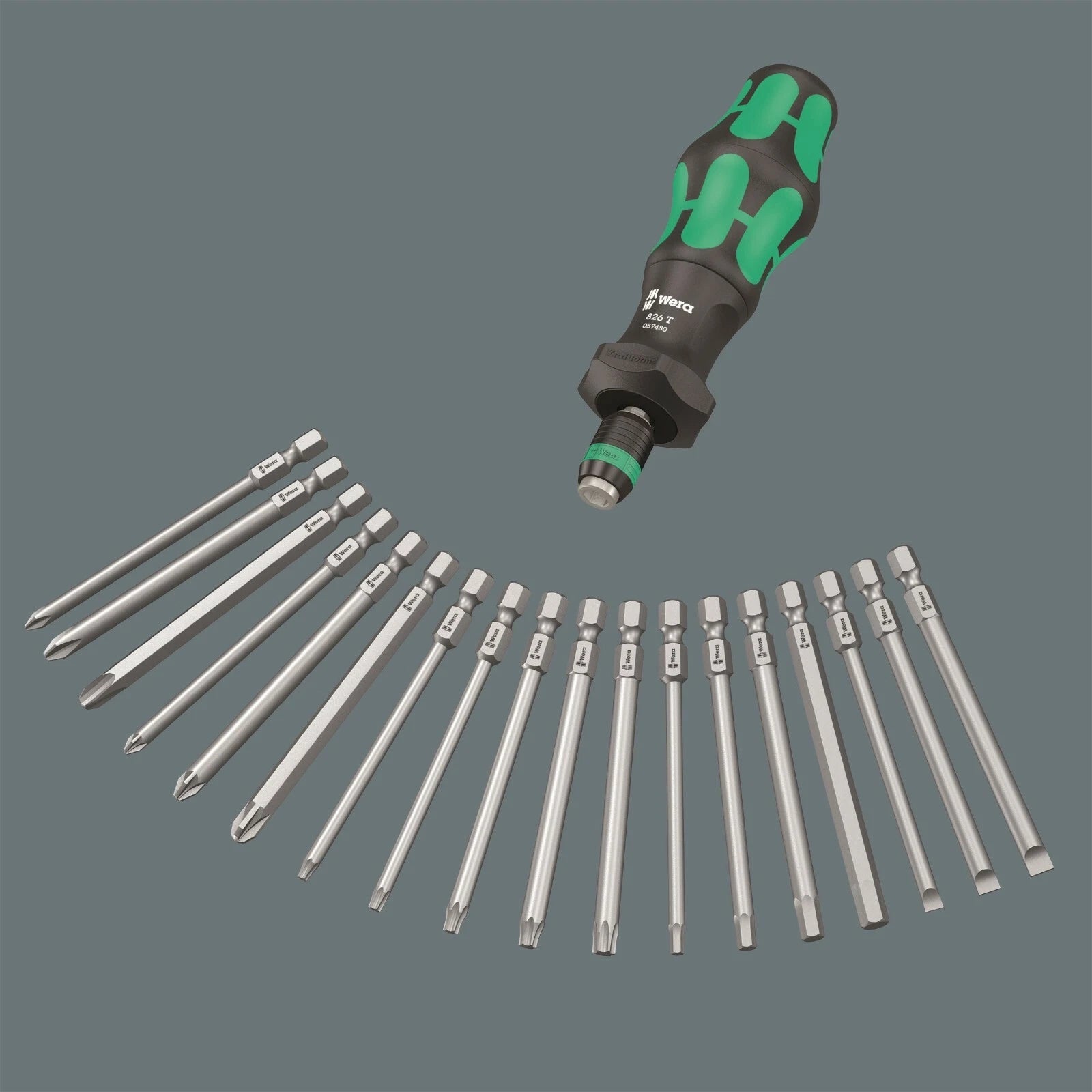 Wera 826 T Kraftform Kompakt Turbo 1 Screwdriver Set 19 Piece SAE 05057483001