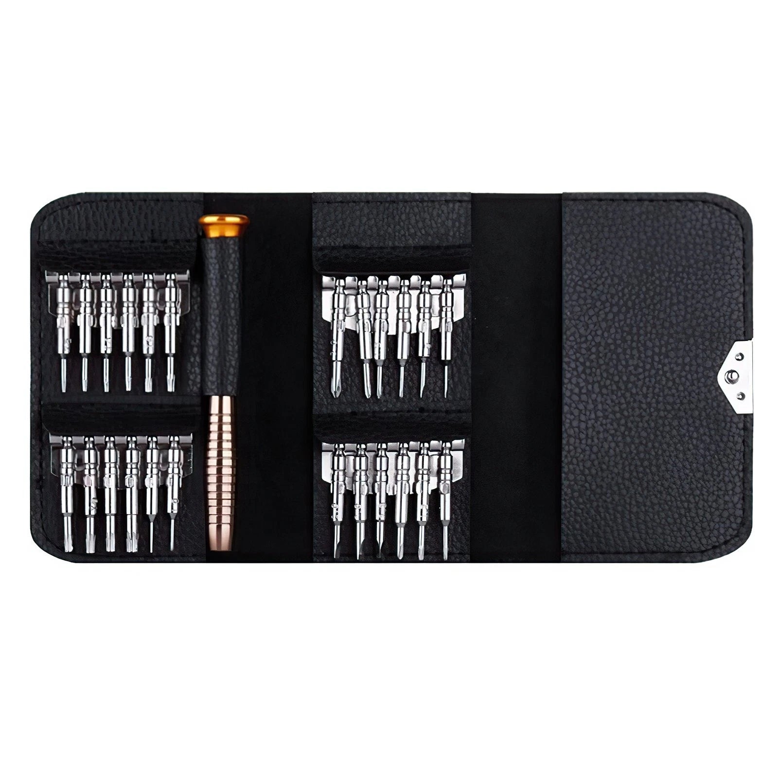 25 in 1 Screwdriver Set Precision Repair Mini Tool Kits with Black Leather Bag