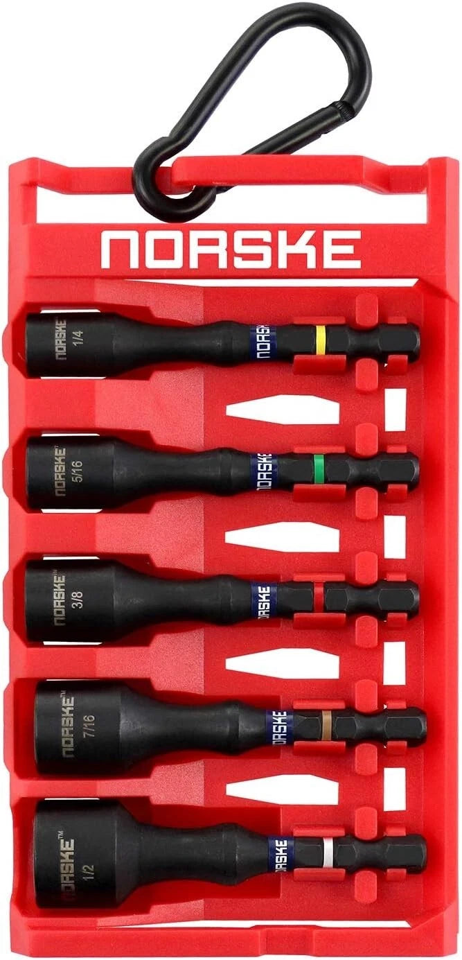 (J) Norske Tools NIBPI650 Impact Torsion Magnetic Nutsetters, 5 pc