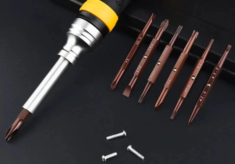 19-in-1 Ratchet Dual-purpose Screwdriver Set Cross Slotted Double-head Manual
