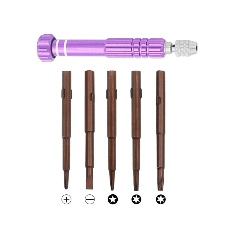 Miniature Precisions Screwdriver Set 5 in 1 Kit for Electronics Watches Glasses