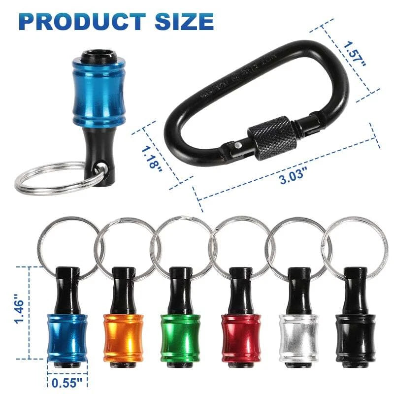 14PCS 1/4" Hex Shank Screwdriver Bit Holder Keychain Extension Bar Quick Release