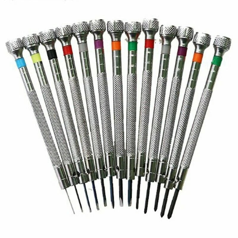 0.6Mm-2.0Mm 13Pcs New Watchmakers Screwdrivers Set Watch Glasses Flat Blade