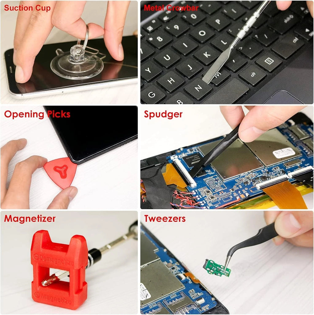 Ergonomic Magnetic Precision Screwdriver Set - 120 Bits for iPhone, Laptops, PS4