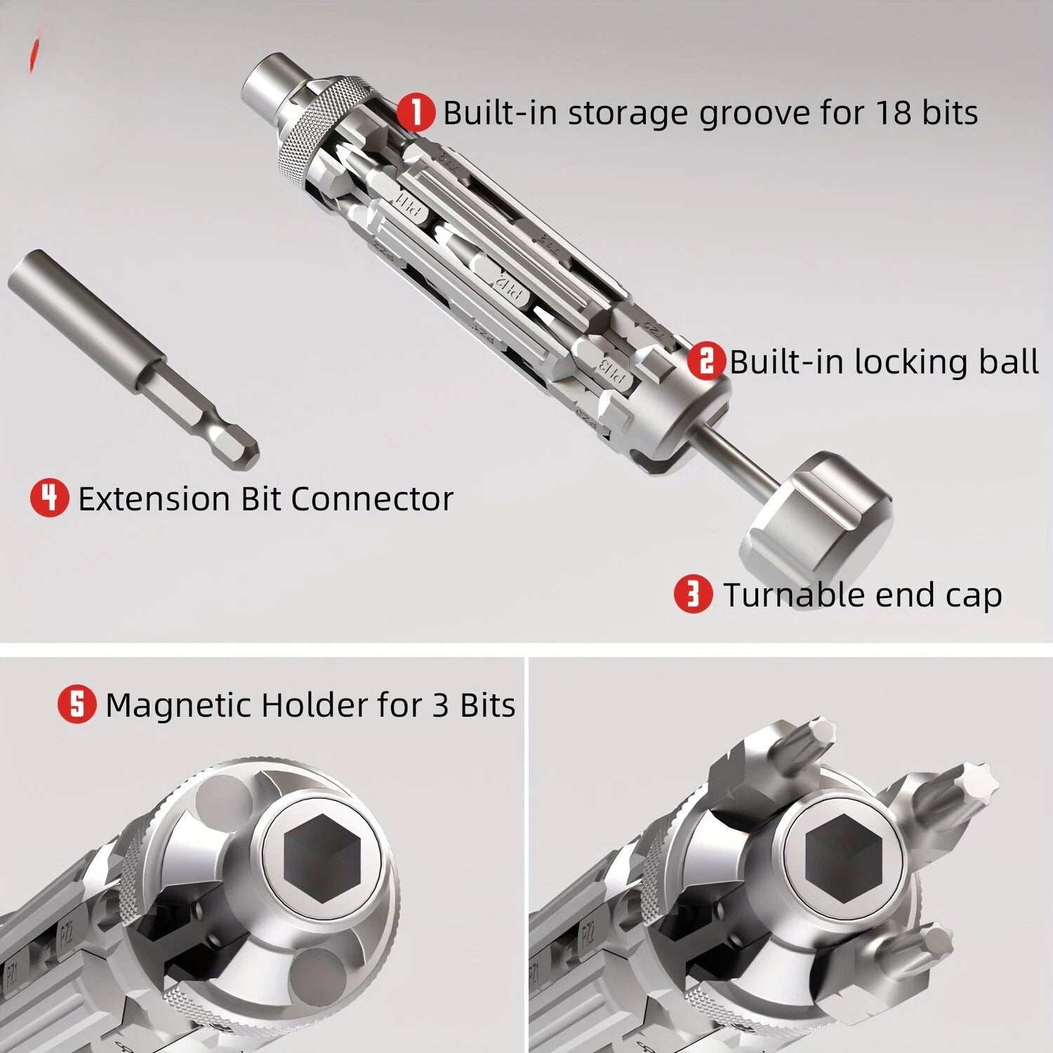 Multi-Function Screwdriver Set with Magnetic Hex Drill Bit Portable Repair Tool
