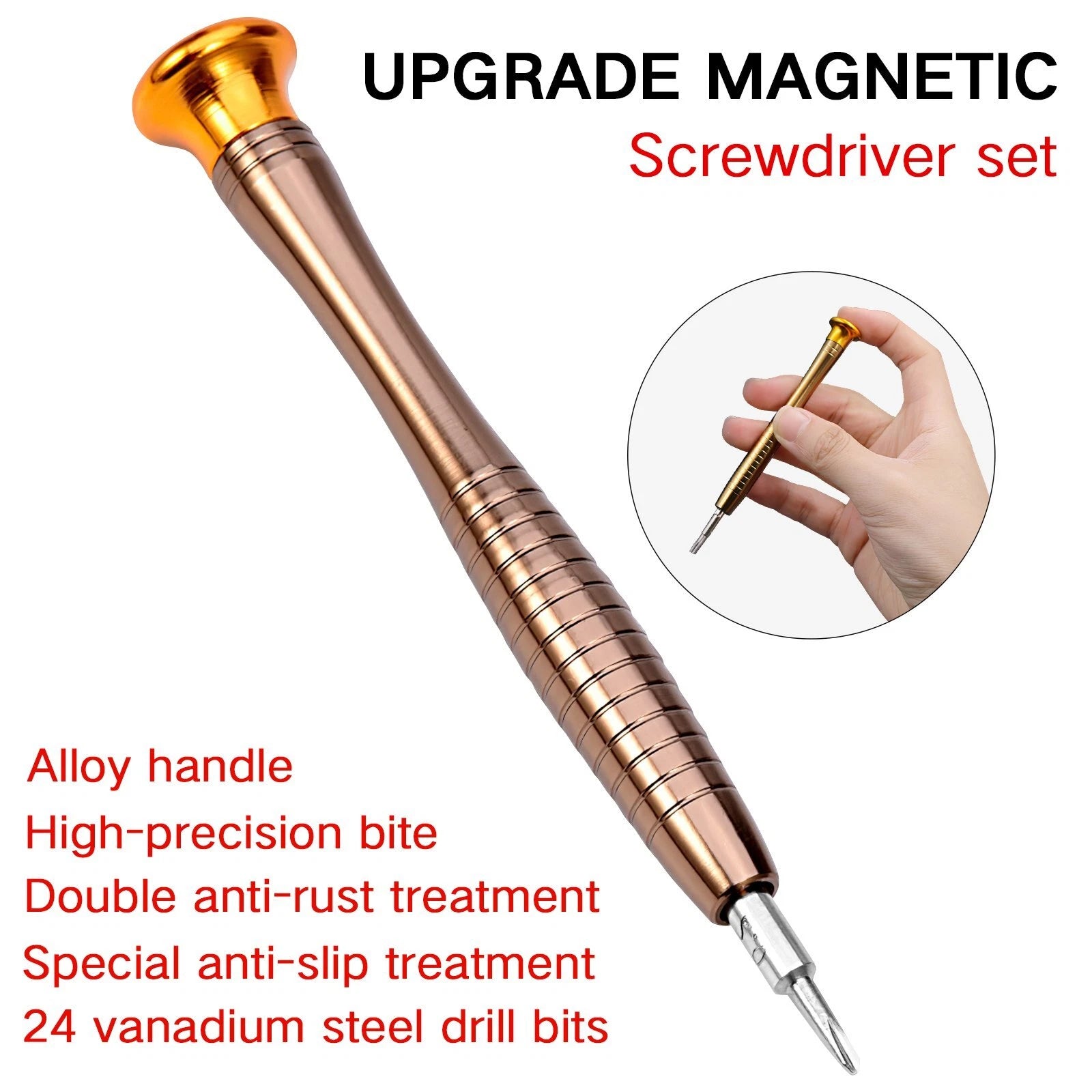 25 in 1 Screwdriver Set Precision Repair Mini Tool Kits with Black Leather Bag