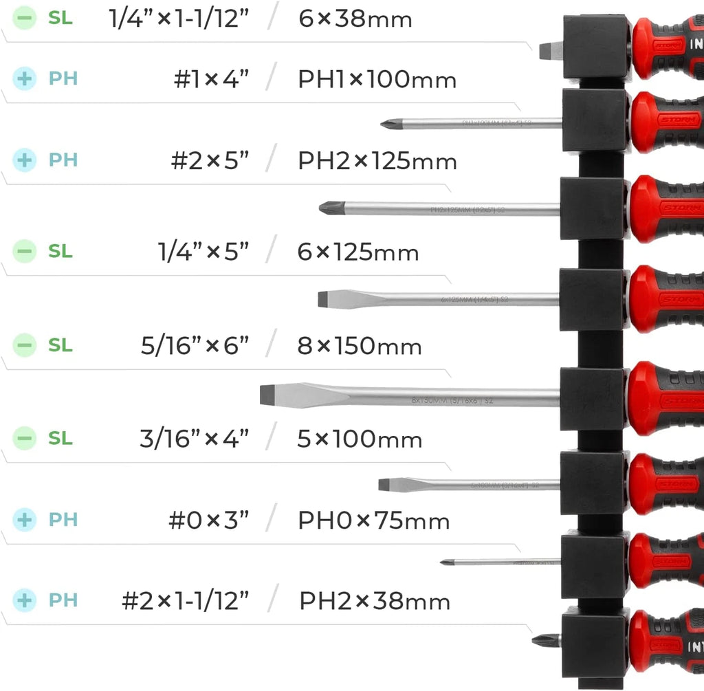 8-Piece Magnetic Screwdriver Set, 4 Phillips, 4 Flat Head, Profession best