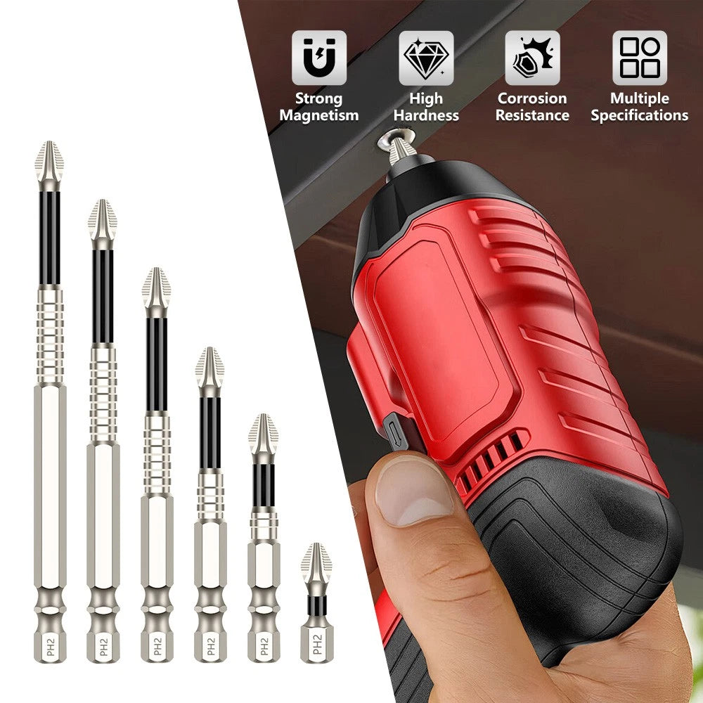 6x High Magnetic Screwdriver Drill Bit Set Durability Screwdriver Drill Bit Set