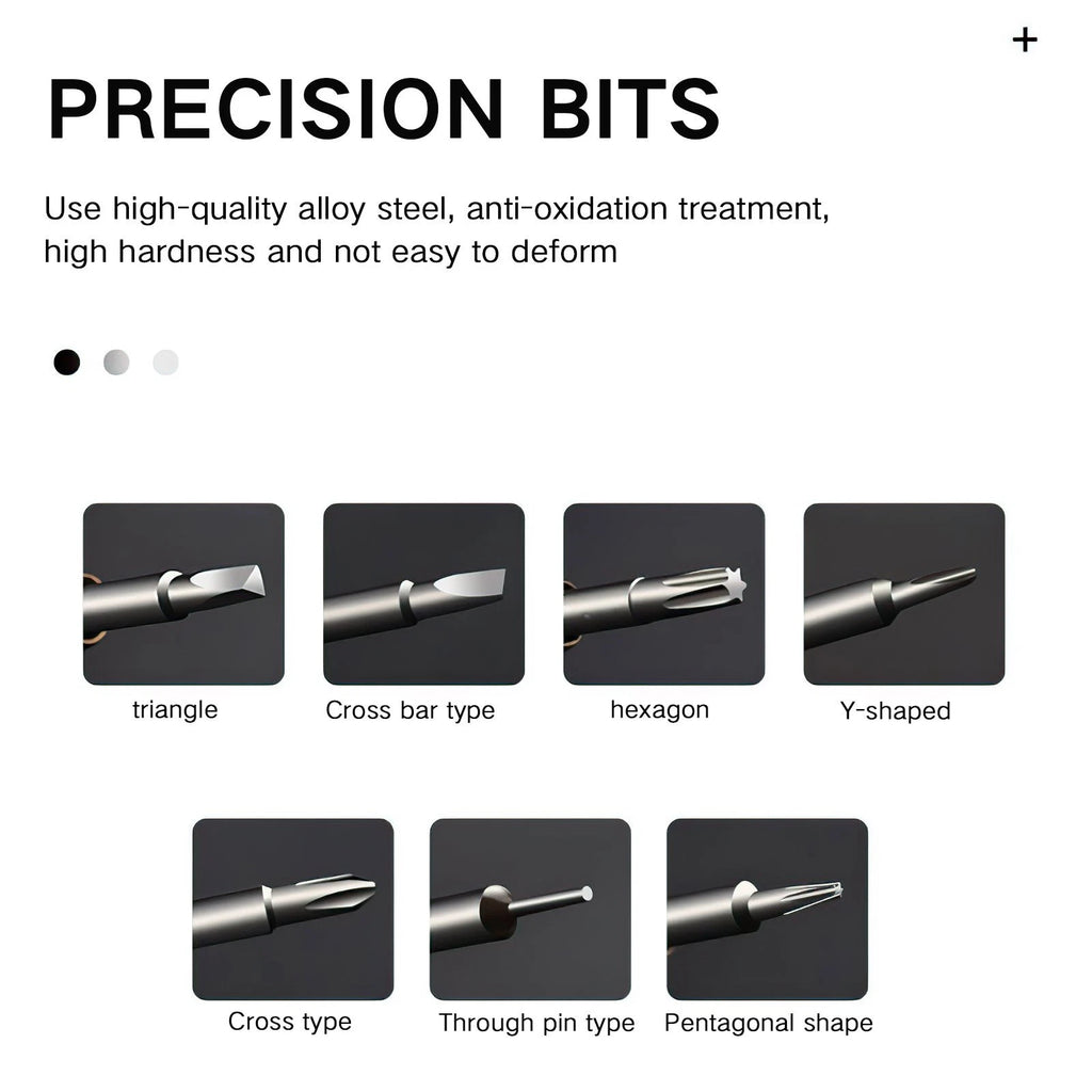25 in 1 Screwdriver Set Precision Repair Mini Tool Kits with Black Leather Bag