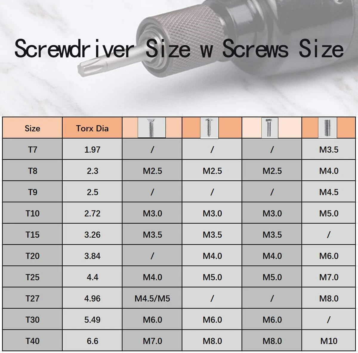 10PCS 6"/150mm T27 Torx Head Screwdriver Bit Set, 1/4 Inch T27, 150mm/6inch