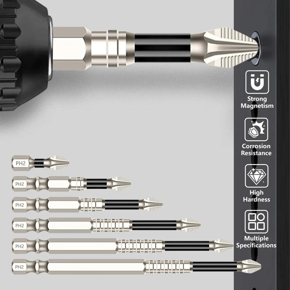6x High Magnetic Screwdriver Drill Bit Set Durability Screwdriver Drill Bit Set