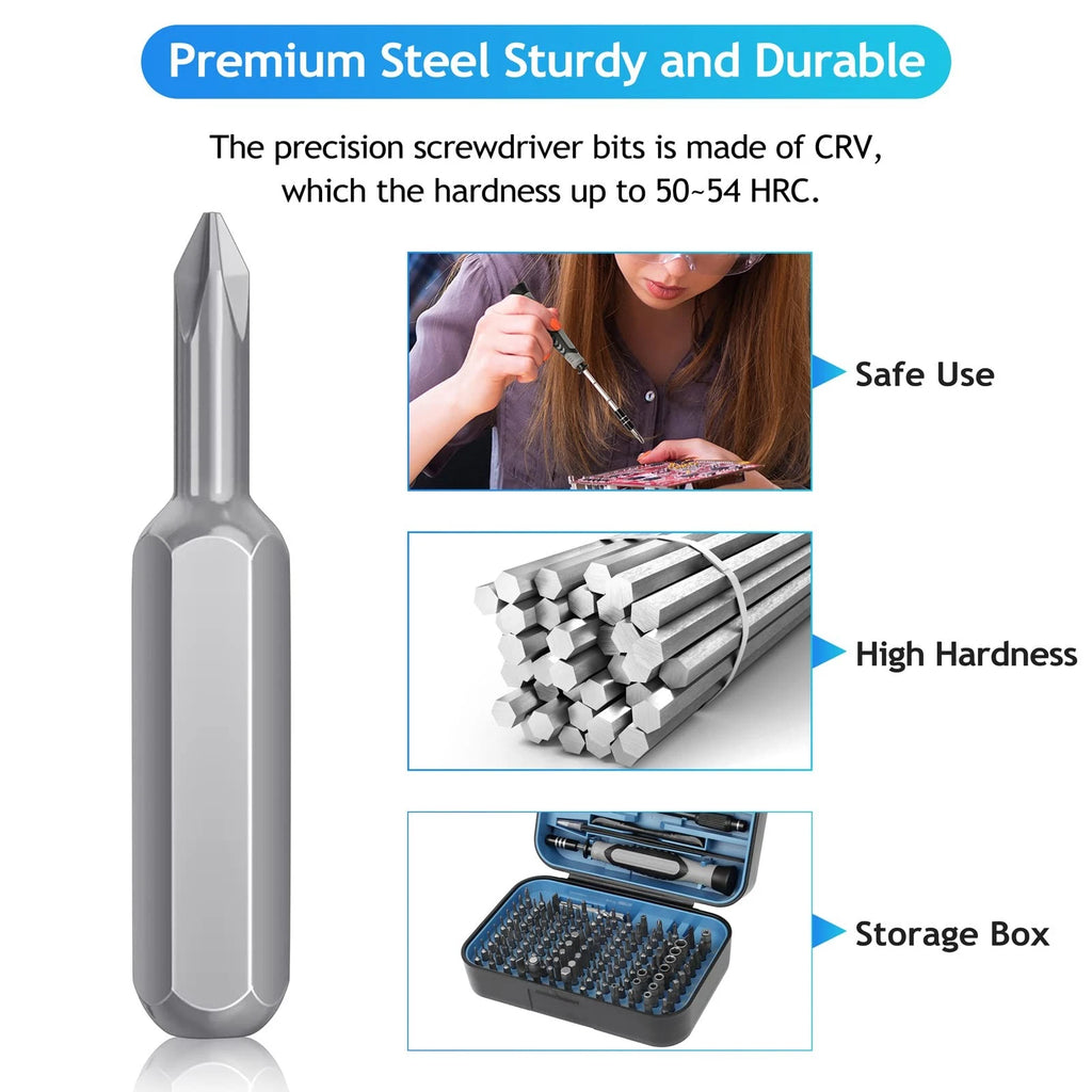 Precision Screwdriver Set, 130 in 1 Screwdriver Kit with 120 Screwdriver Bits...