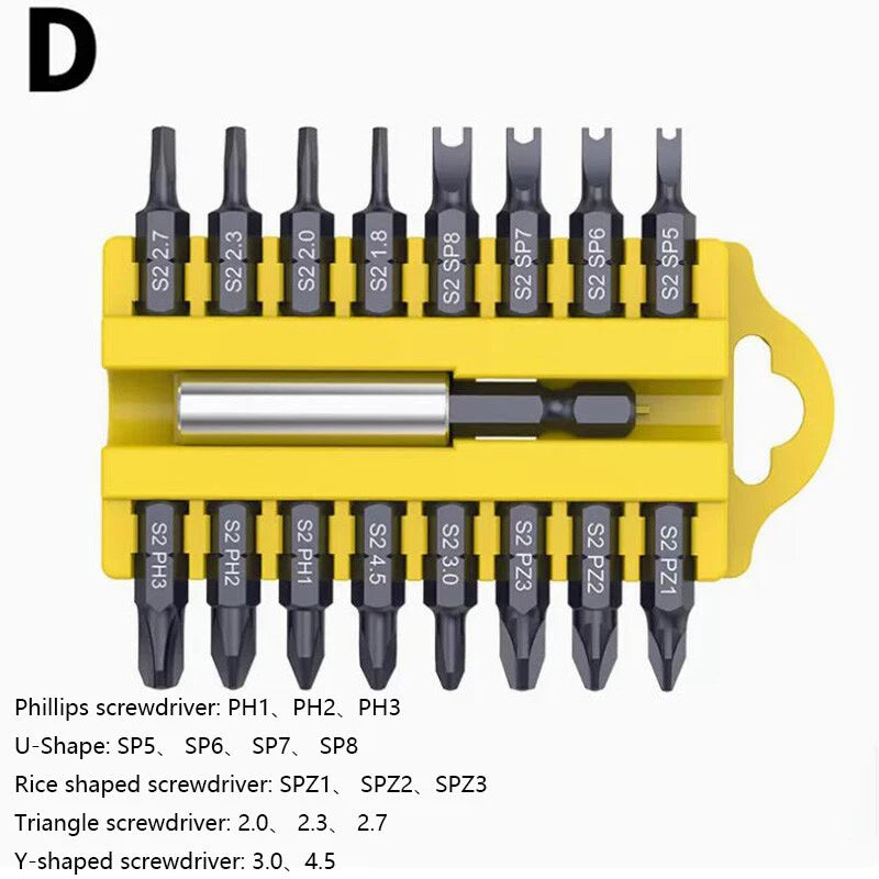 17Pcs Security Tamper Proof Bit Set Magnetic Holder Screwdriver Bits A/B/C/D Set