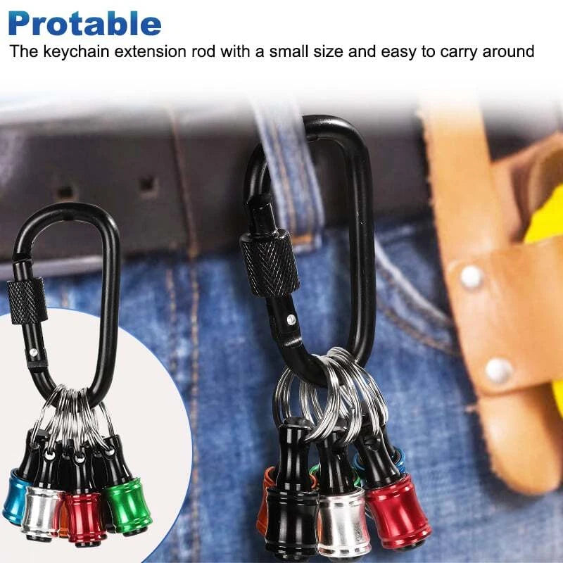 14PCS 1/4" Hex Shank Screwdriver Bit Holder Keychain Extension Bar Quick Release