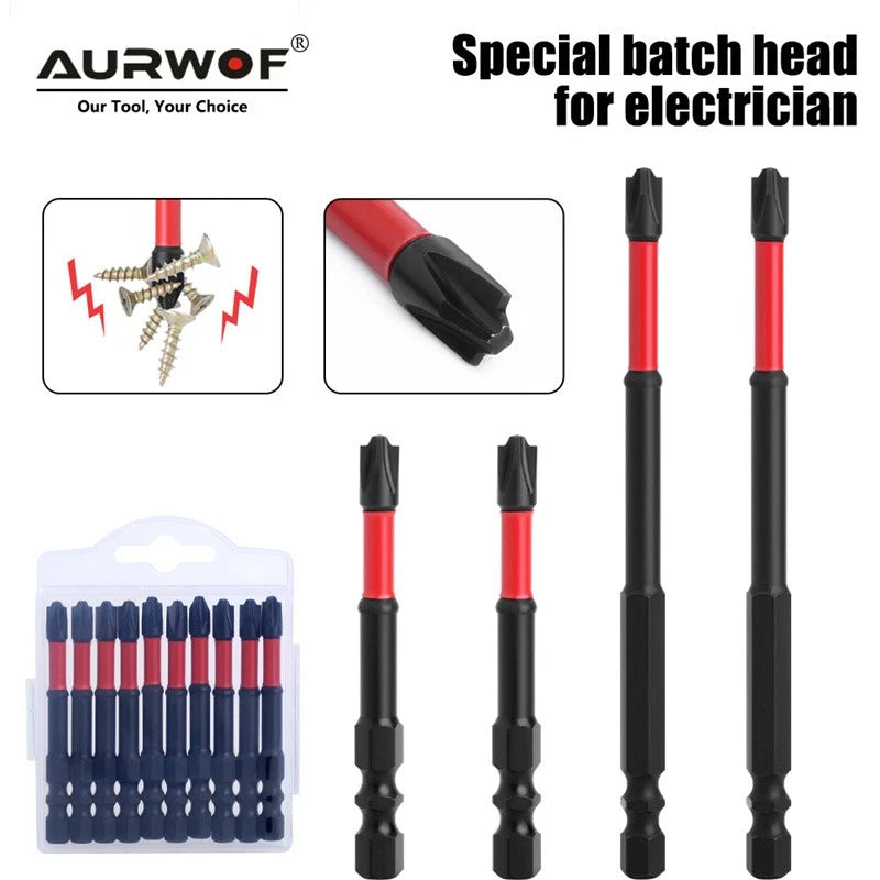5PC FPH2 Impact Screwdriver Bit Set-S2 Steel 65mm & 110mm Slotted Heads 2025 NEW
