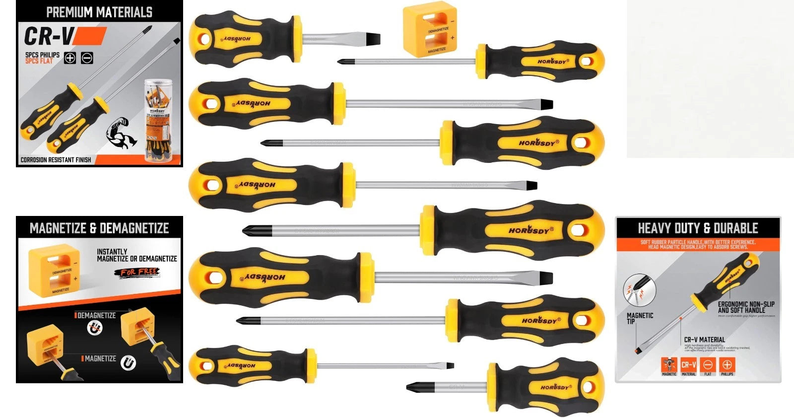 11-Piece Magnetic Screwdriver Set - Corrosion-Resistant with Storage Box