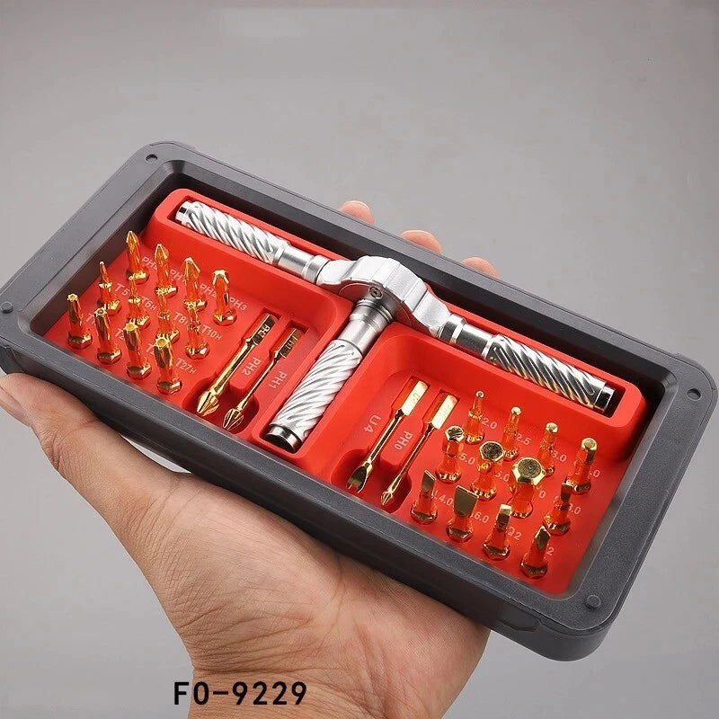 9229 Multi Ratchet Screwdriver Set Plum Hex Phillips Driver Multifunction