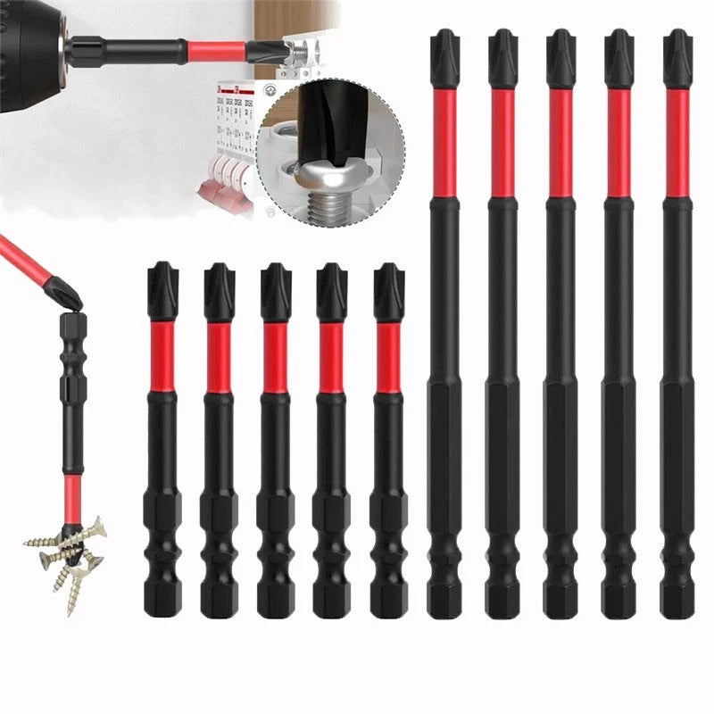 5PCS FPH2 Impact Screwdriver Bit Set-S2 Steel 65mm &110mm Slotted Heads 2025 NEW