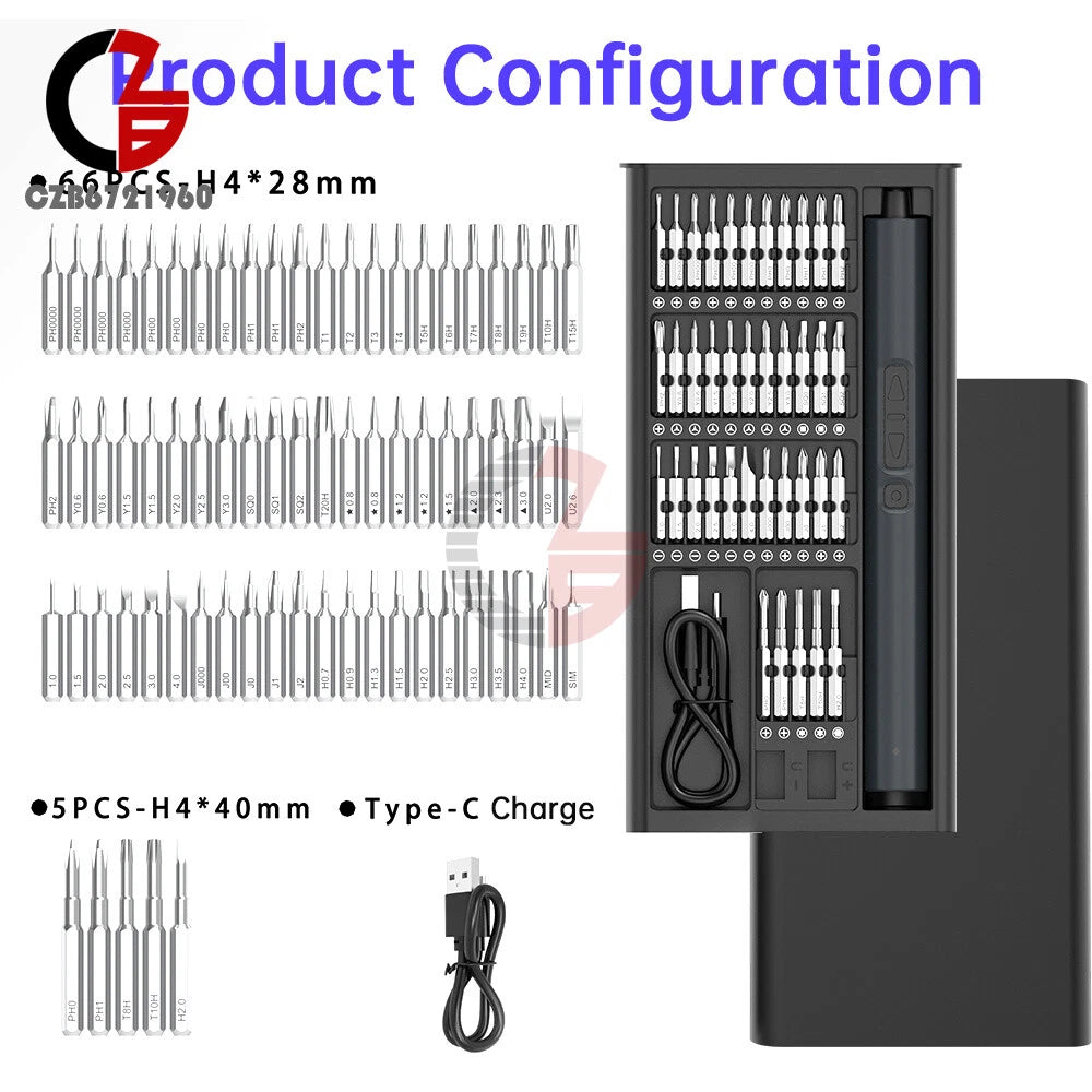 75in1 Mini Electric Screwdriver Magnetic Rechargeable Precision Screwdriver Set