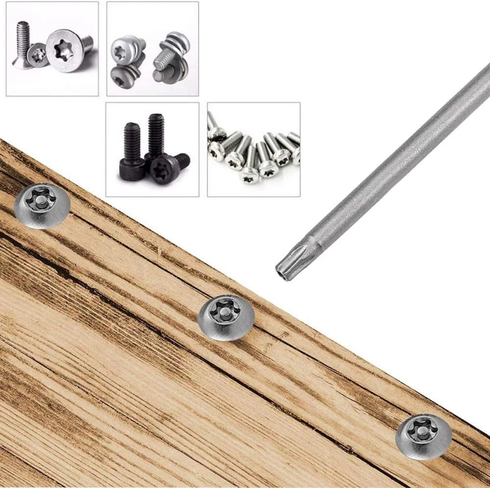 Mesee 8Pcs Long Torx Screwdriver Bit Set, 1/4 Inch Hex Shank T8-T40 Security S2