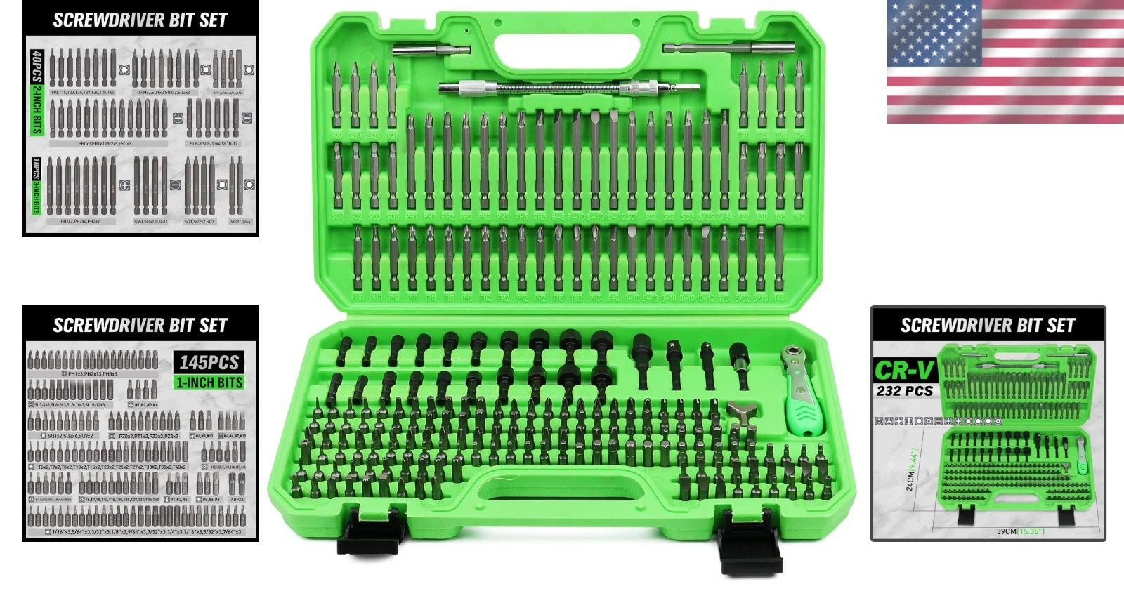 Professional Quality Chrome Vanadium Screwdriver Set - 232 Pieces for Every Task