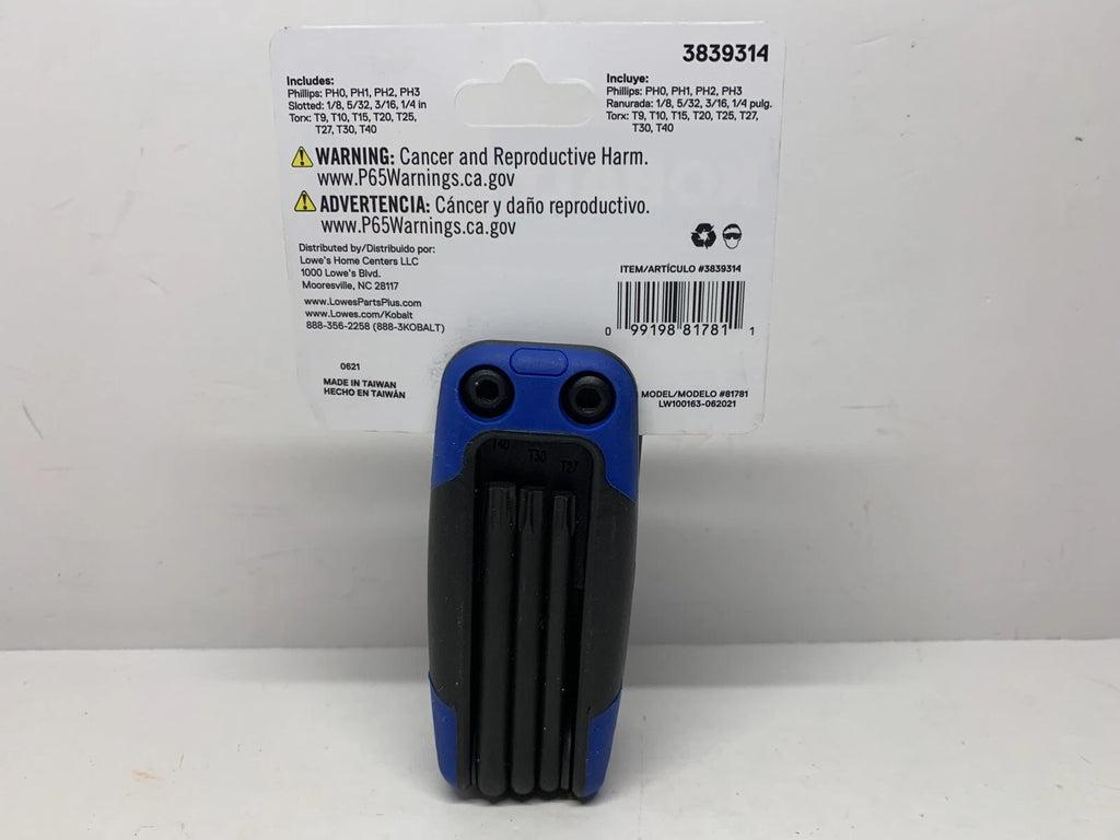 4-Way 16 Piece Folding Screw Driver Kit #3839314 Phillips, Slotted & Torx