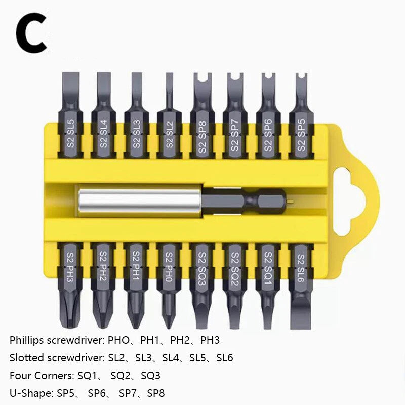 17Pcs Security Tamper Proof Bit Set Magnetic Holder Screwdriver Bits A/B/C/D Set