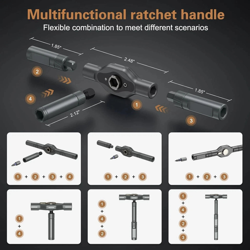 24 in 1 Magnetic Screwdriver Set, DIY Ratchet Screwdriver Set, Multi Bit Magneti