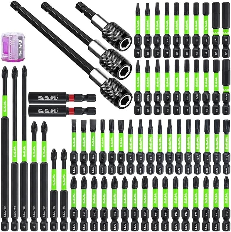 66-Piece Green Phosphorus Screwdriver Bit Set with Magnetic Features & Gift Box