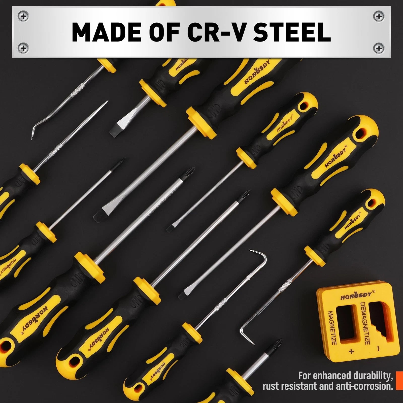 13-Pieces Screwdriver Set Magnetic 4 Phillips and 4 Flat Head Tips and Precision